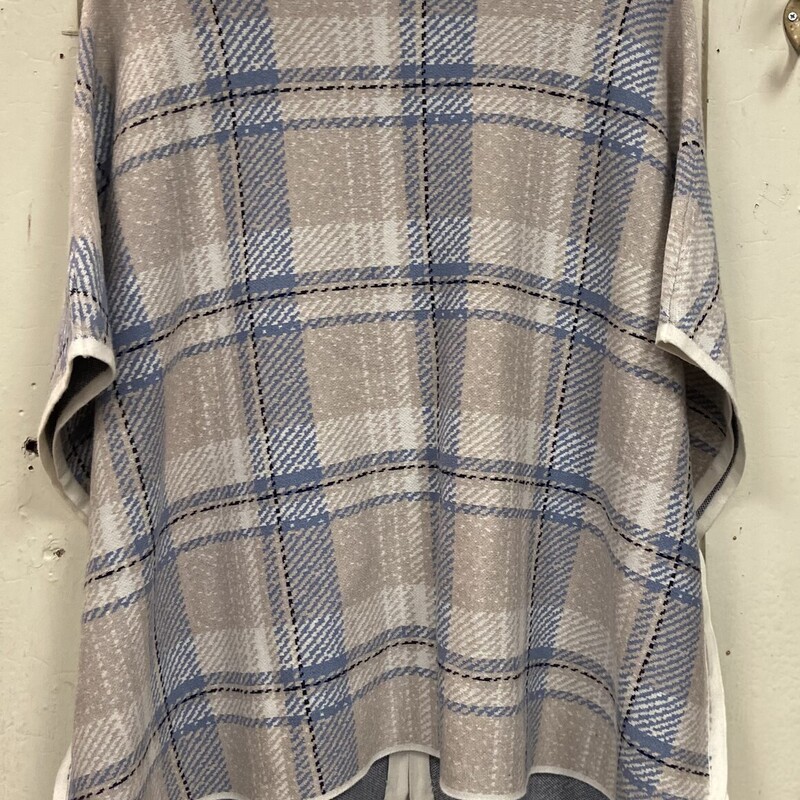 Cr/bl/tn Plaid Zip Cape<br />
Cr/blu<br />
Size: L/XL