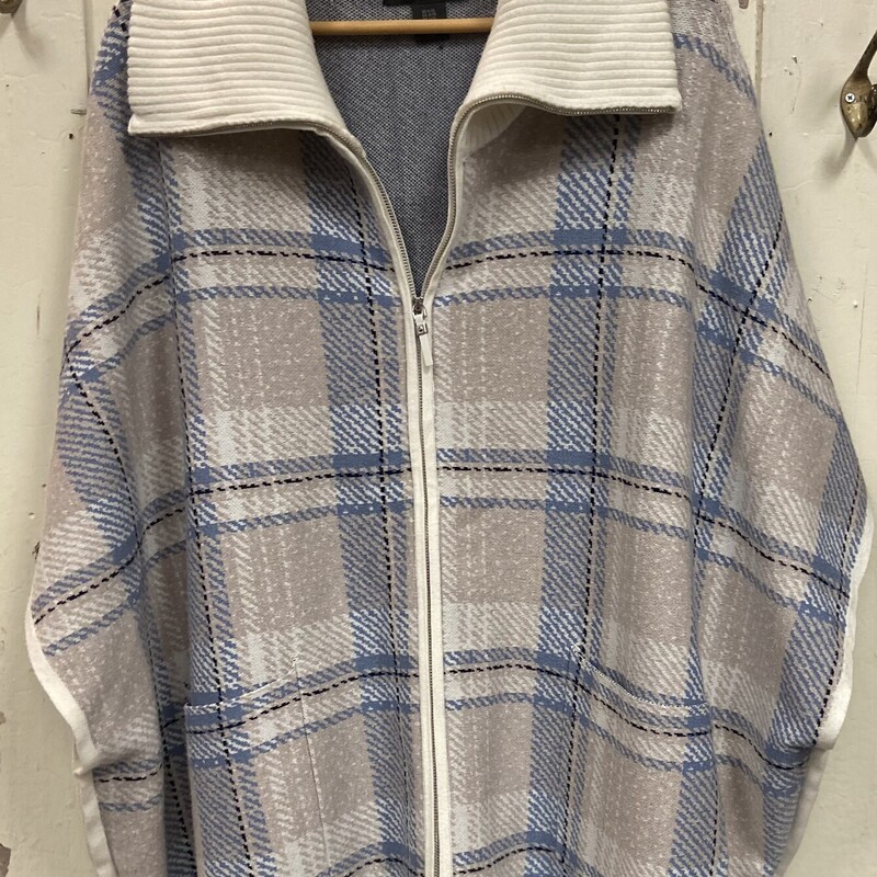 Cr/bl/tn Plaid Zip Cape