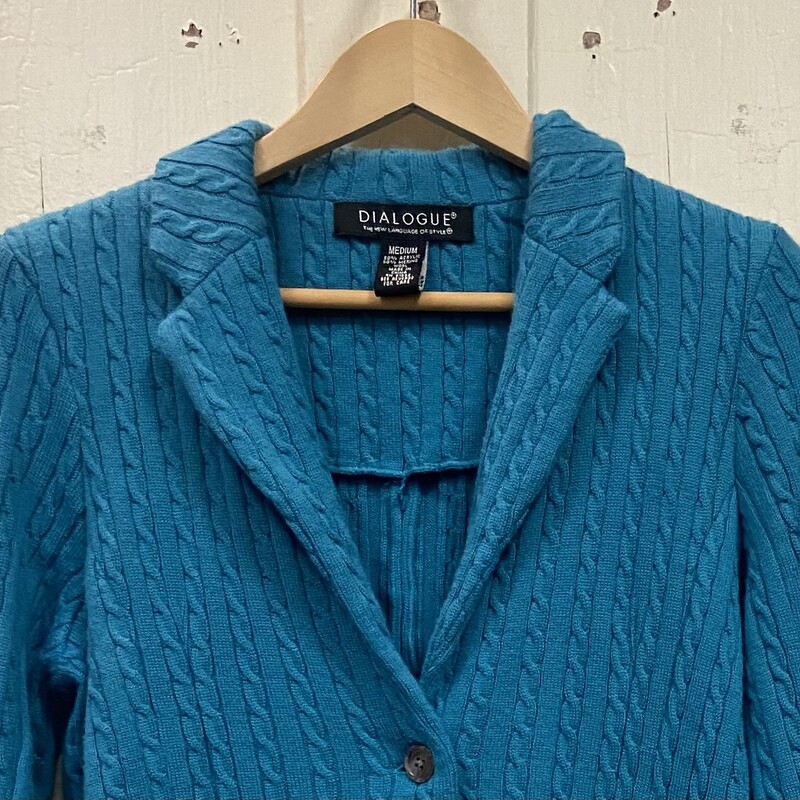 Teal Cable Wool Sweater