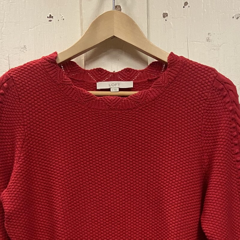 Rd Scallop Nbby Sweater<br />
Red<br />
Size: Medium