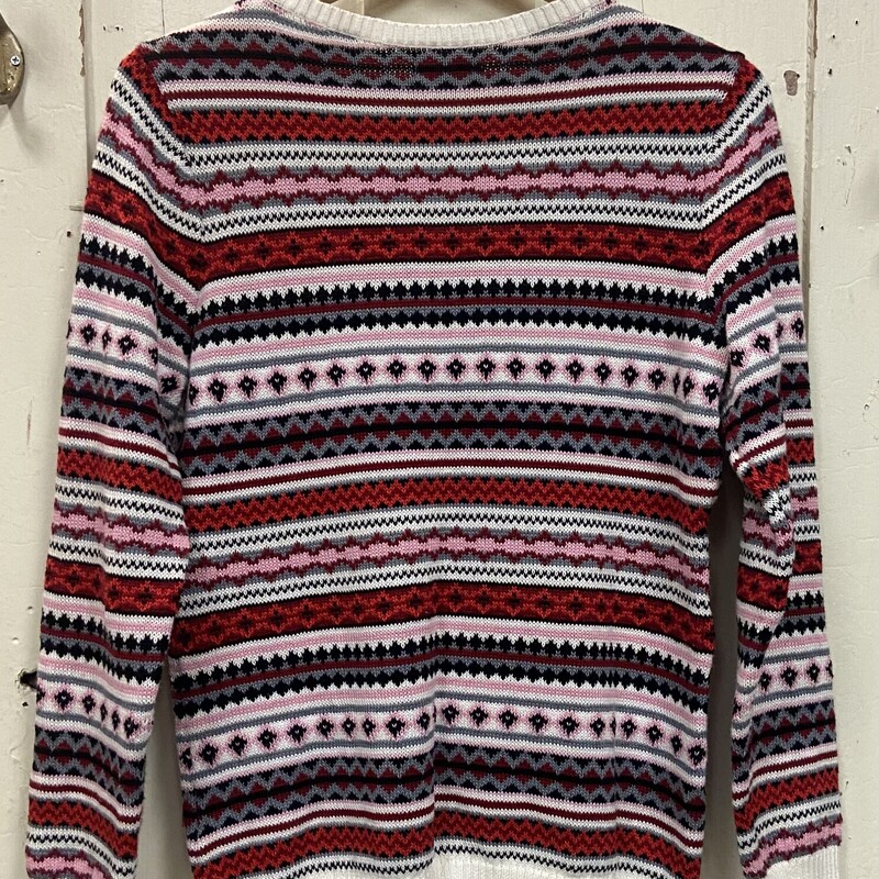 Cr/pk/rd/blk Pat Sweater<br />
Cr/P/R/b<br />
Size: Medium