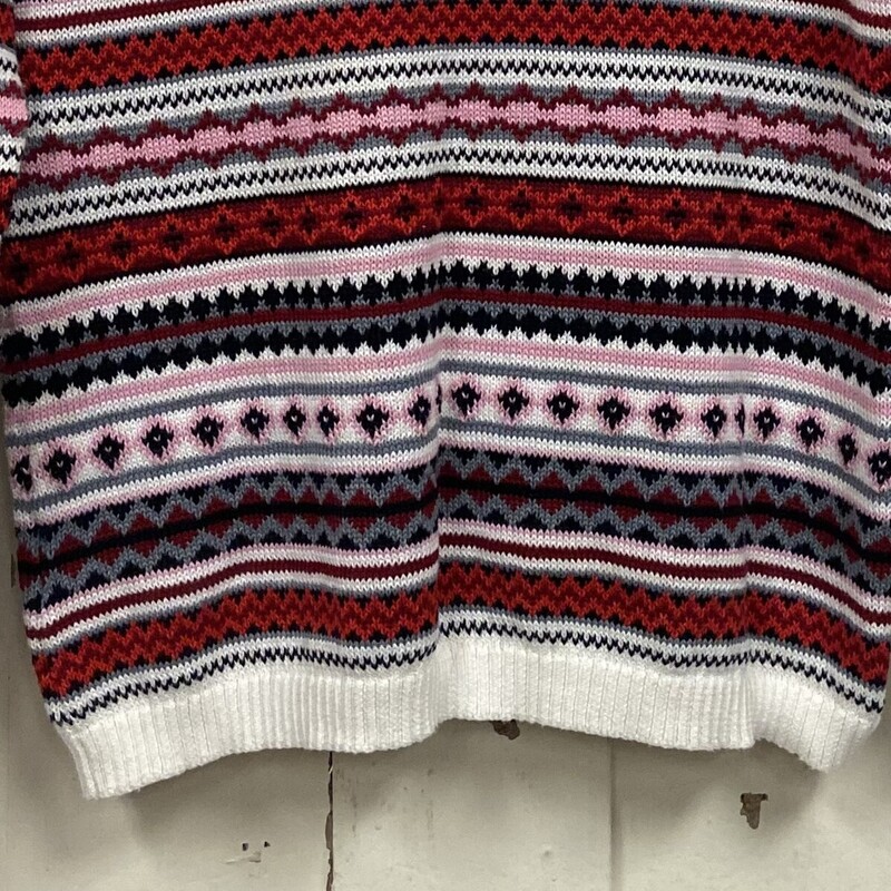 Cr/pk/rd/blk Pat Sweater<br />
Cr/P/R/b<br />
Size: Medium