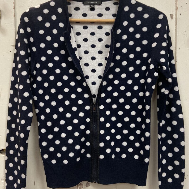 Bk/w Dot Cashmere Cardi<br />
Blk/wht<br />
Size: XS