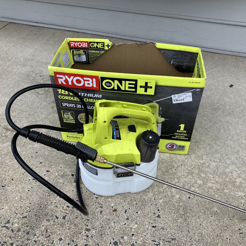 Sprayer, 18V, Size: 1 gallon Ryobi
(tool only)