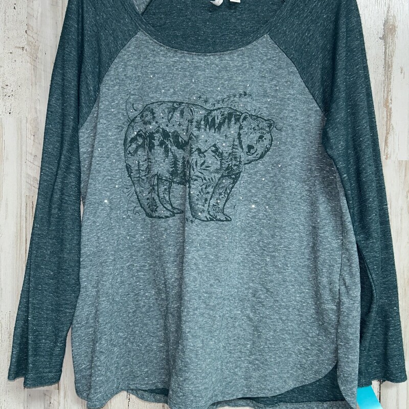 L Green Knit Bear Longsle, Green, Size: Ladies L