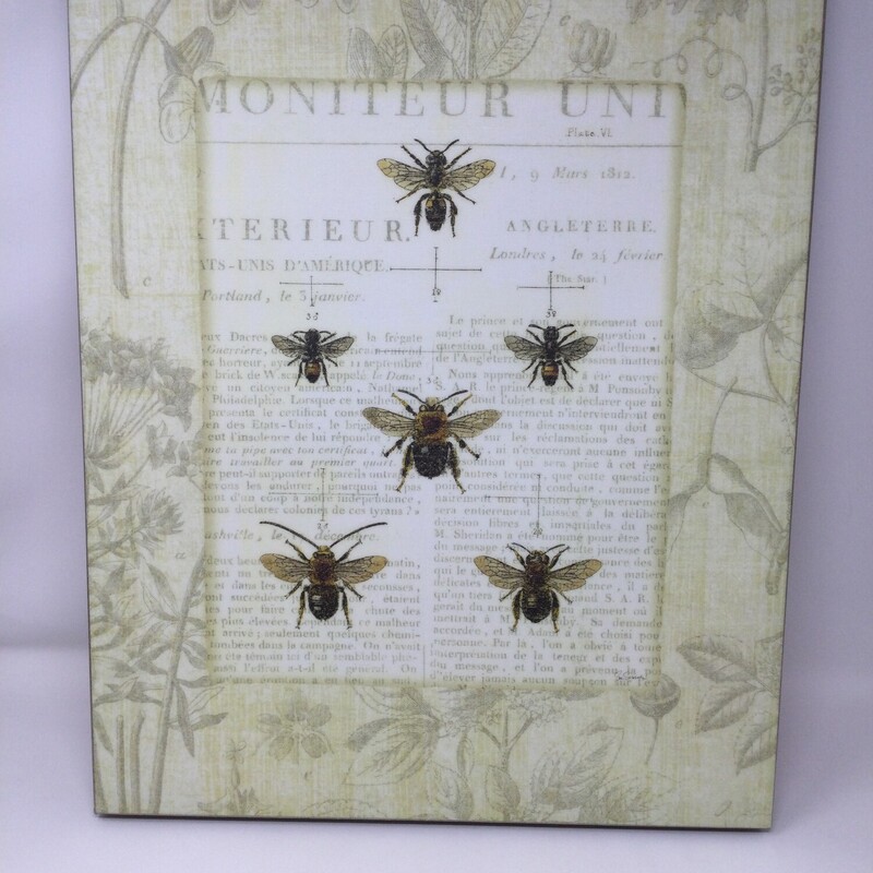 Canvas - Bees, Yellow/Black/Gold, Size: 15.5X20