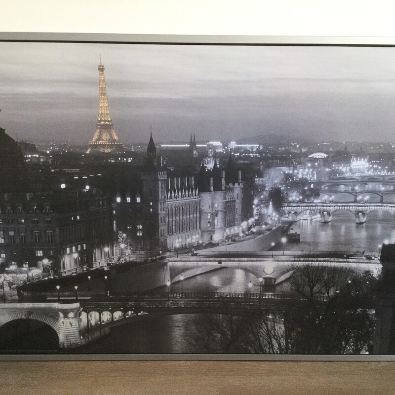 Framed Eiffel Tower, Black/Whte/grey, Size: 40X55