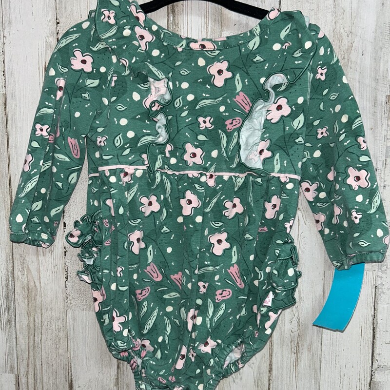 6/12M Green Floral Bubble, Green, Size: Girl 6-12m