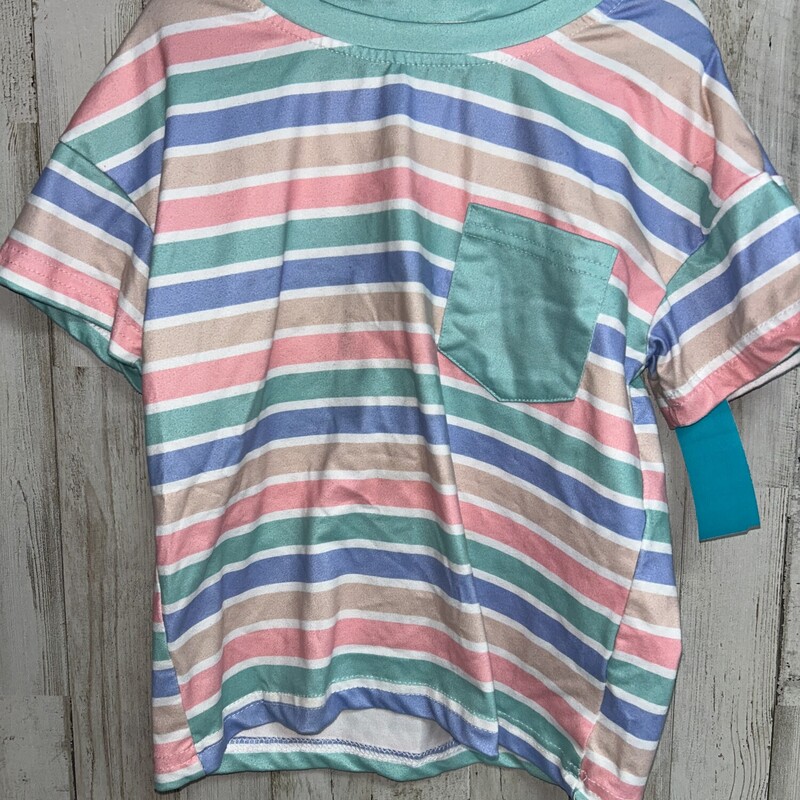 4 Teal Stripe Pocket Tee