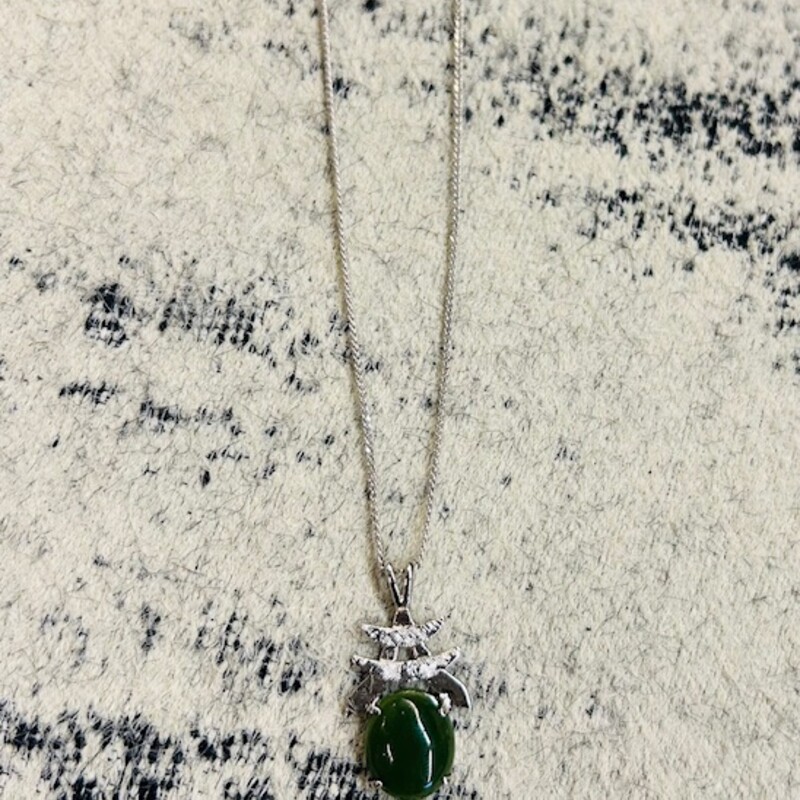 Sterling Jade Pagoda Necklace
Silver Green Size: 18L