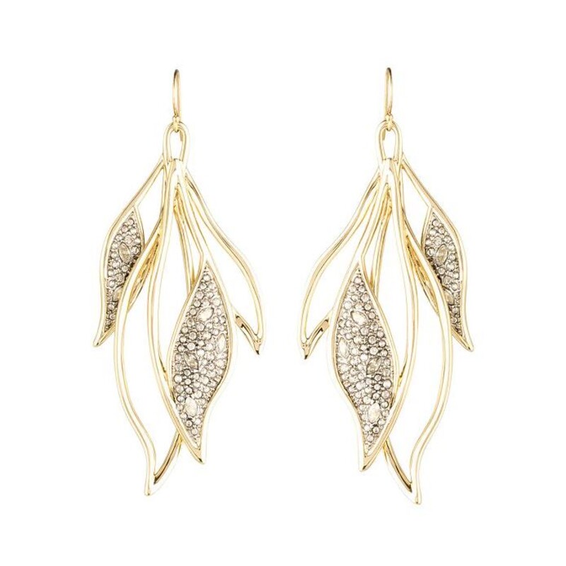 Alexis Bittar Crystal Encrusted Feather Earrings
Gold Clear Size: 1.5 x 3H