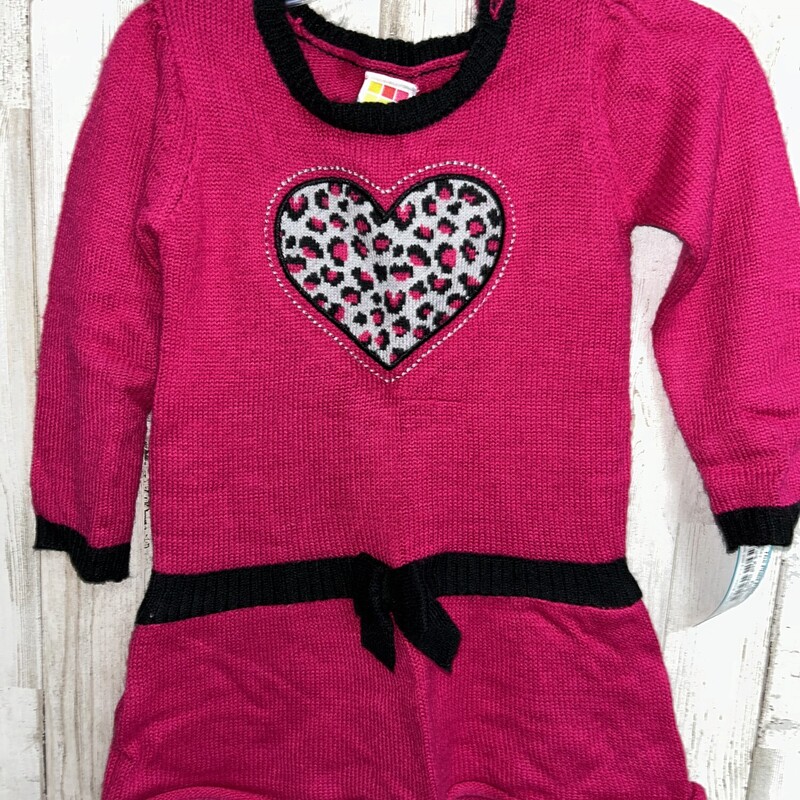 18M Pink Knit Heart Tunic