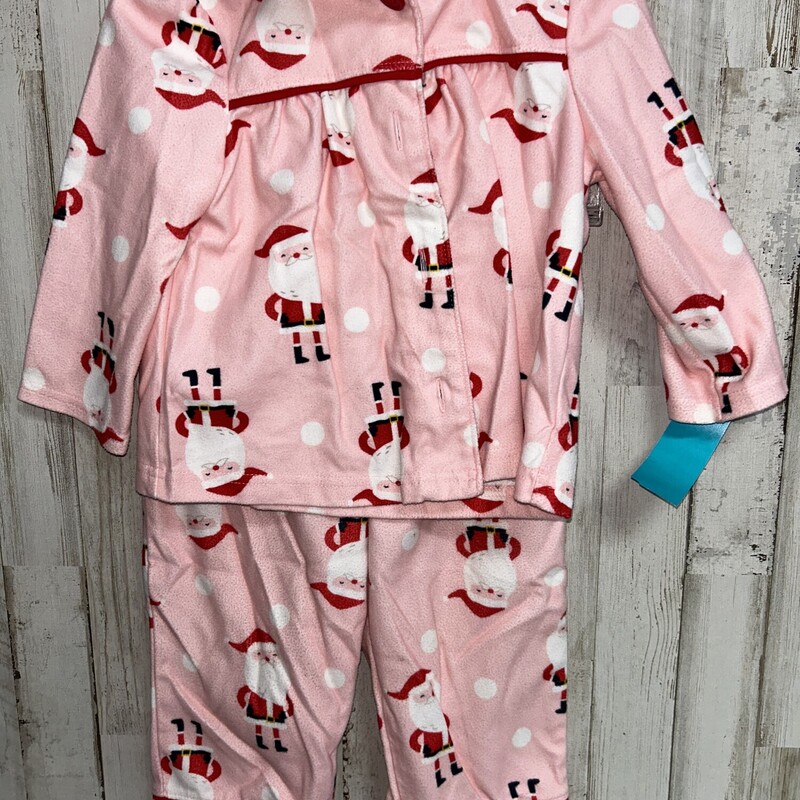 18M 2pc Pink Santa Pjs