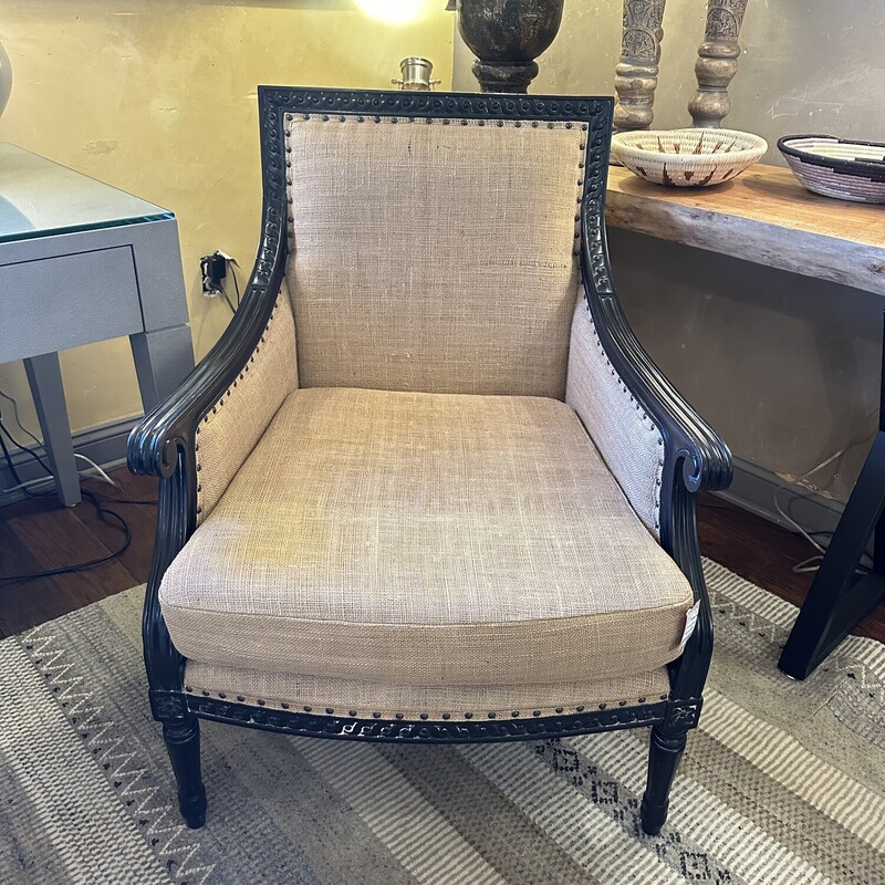 Burlap Accent Chair<br />
<br />
Size: 38Tx27Wx24