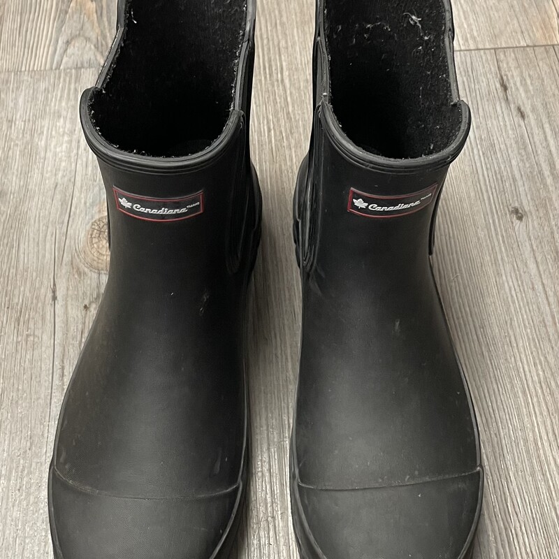 Canadiana Rain Boots, Black, Size: 8Y