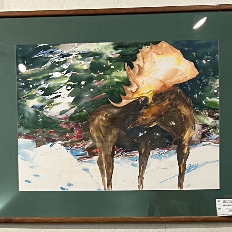 Watercolor Of Moose, Original, Framed
37in x 30in