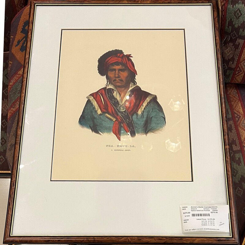 Native American Portrait, Antique, Framed
26in x 20in