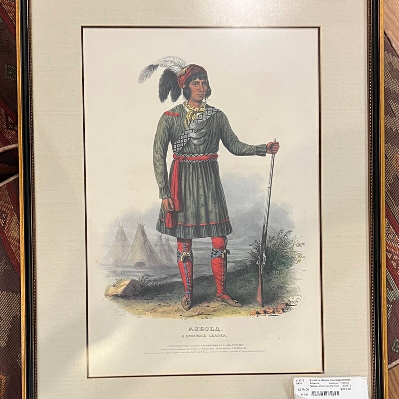 Native American Portrait, Antique, Framed
26in x 20in