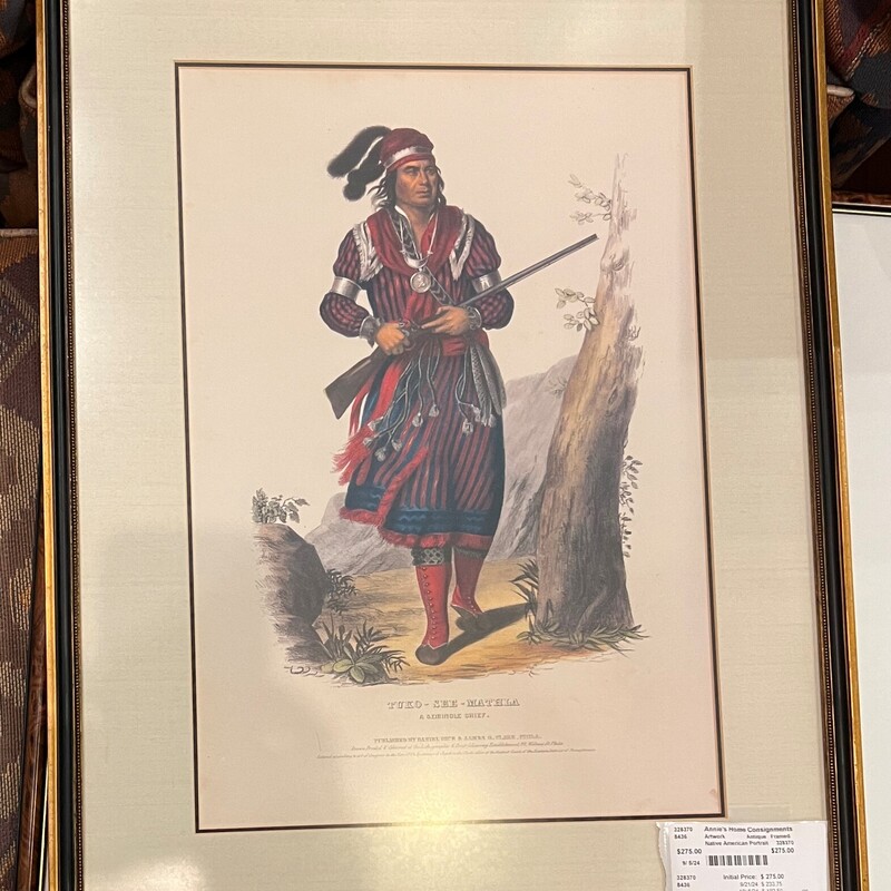 Native American Portrait, Antique, Framed
26in x 20in