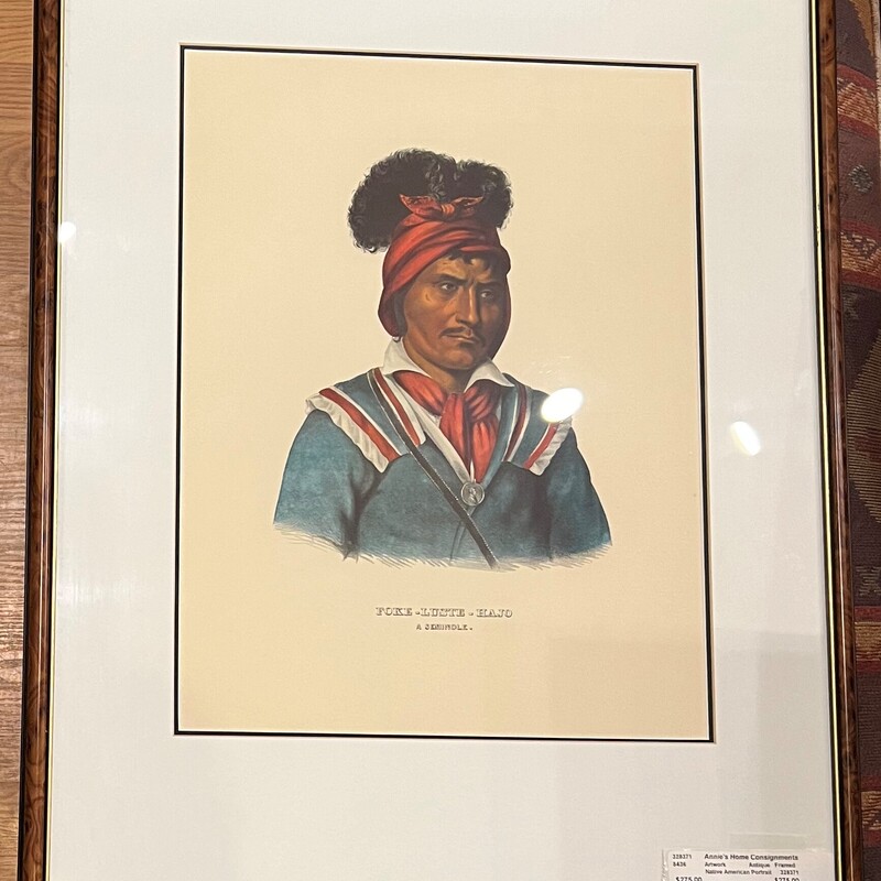 Native American Portrait, Antique, Framed
26in x 20in