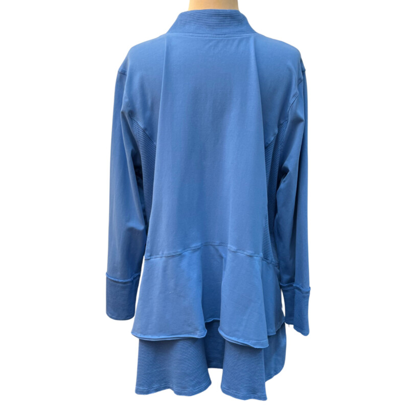 Neon Buddha Jacket<br />
Waffle Texture<br />
96% Cotton 4% Spandex<br />
Sky Blue<br />
Size: 1X