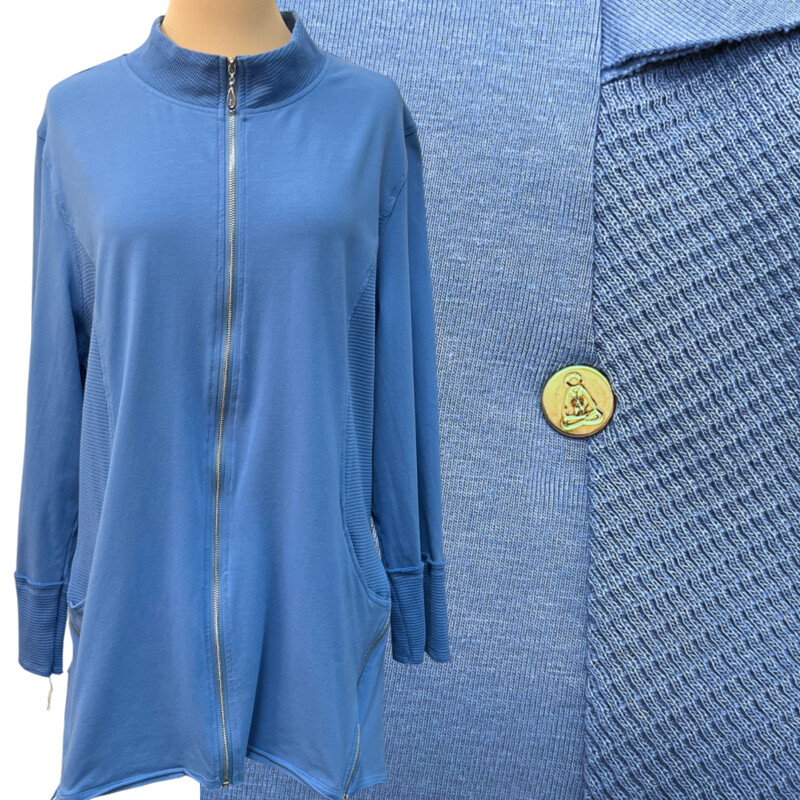 Neon Buddha Jacket
Waffle Texture
96% Cotton 4% Spandex
Sky Blue
Size: 1X