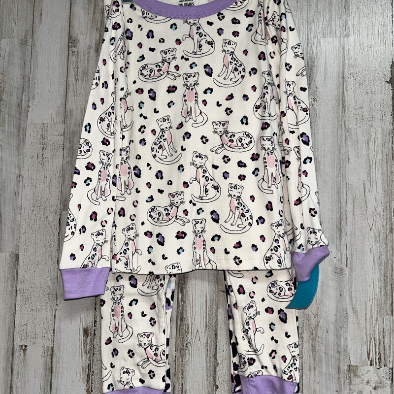 4T 3pc Purple Leopard Pjs, Purple, Size: Girl 4T