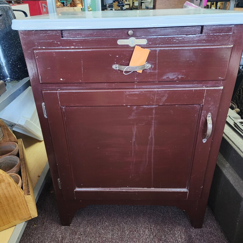 Enamel Top Cupboard, Painted, Size: 31x24x20