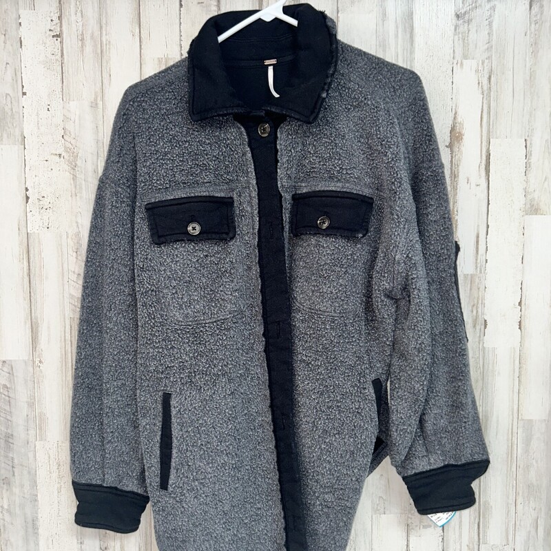 XS Grey Fleece Shacket