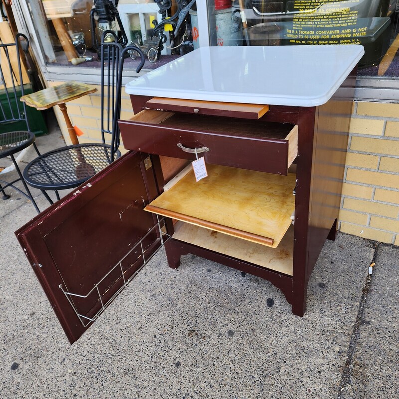 Enamel Top Cupboard, Painted, Size: 31x24x20