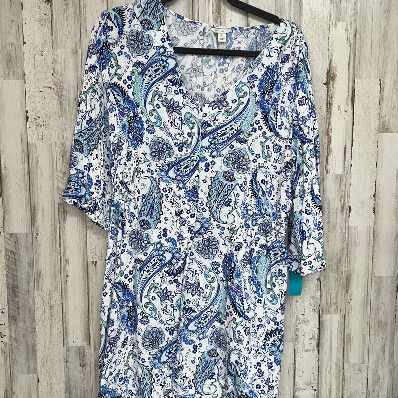 L Blue Paisley Tunic