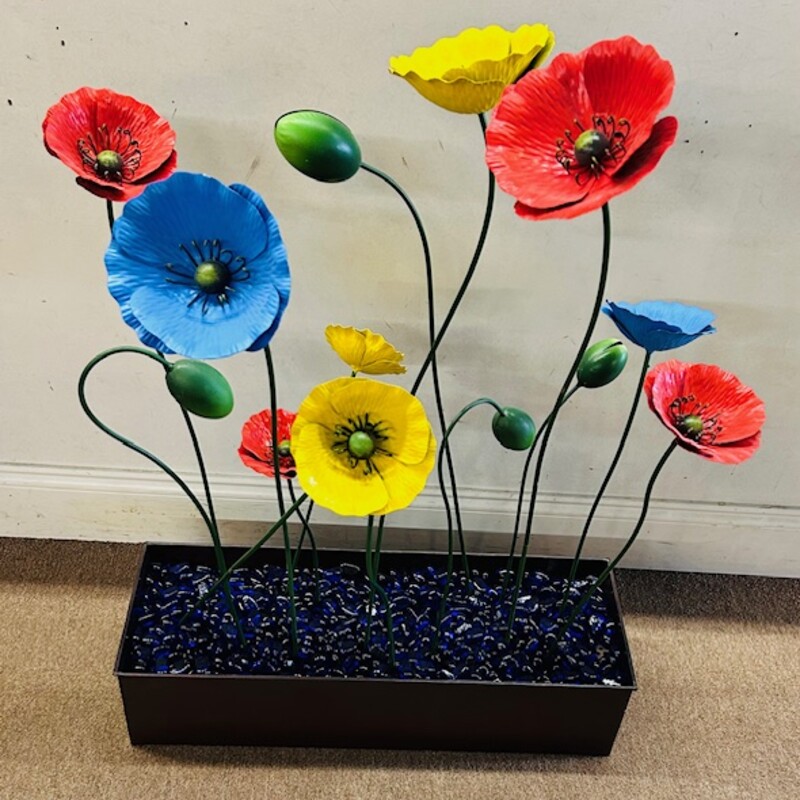 Artisan Metal Flowers in Metal Box
Primary Colors in Brown Metal Box
Removable & Rearrangable Flowers in Multi Slot Box
Removable Glass Beads
Size: 24x14x35H