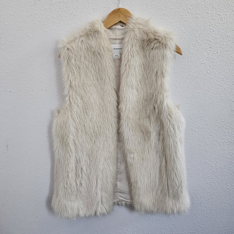 Club Monaco Faux Fur, Creme, Size: Medium