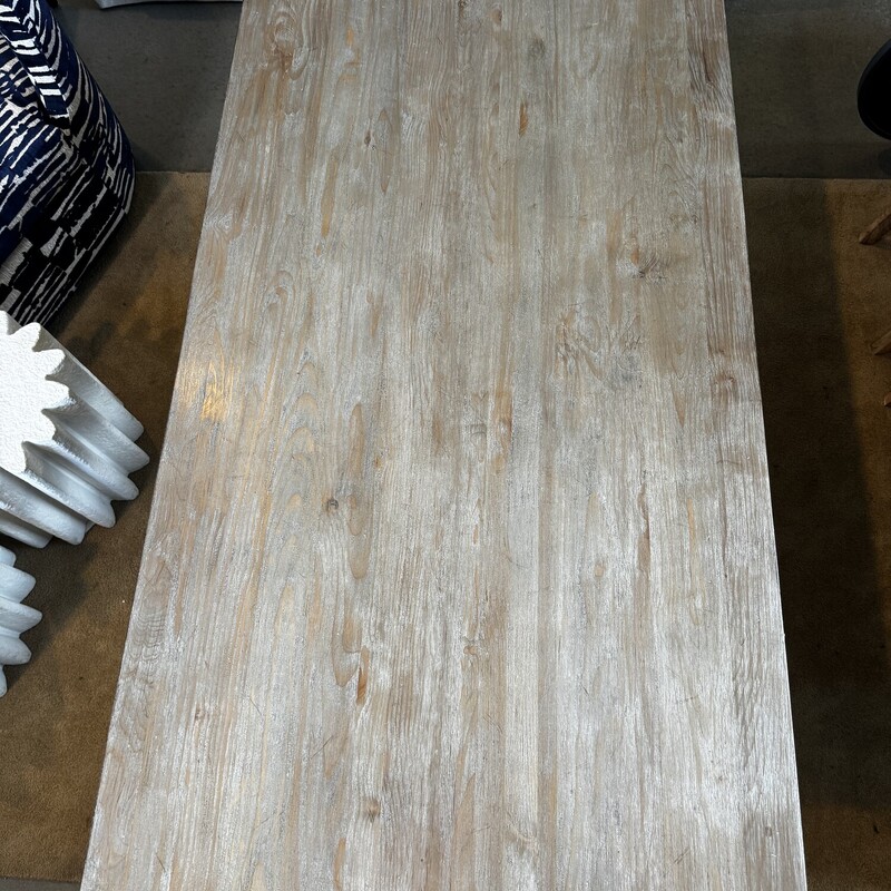 Grey Washed Trussle Dining Table<br />
<br />
Size:84Lx42Wx30H