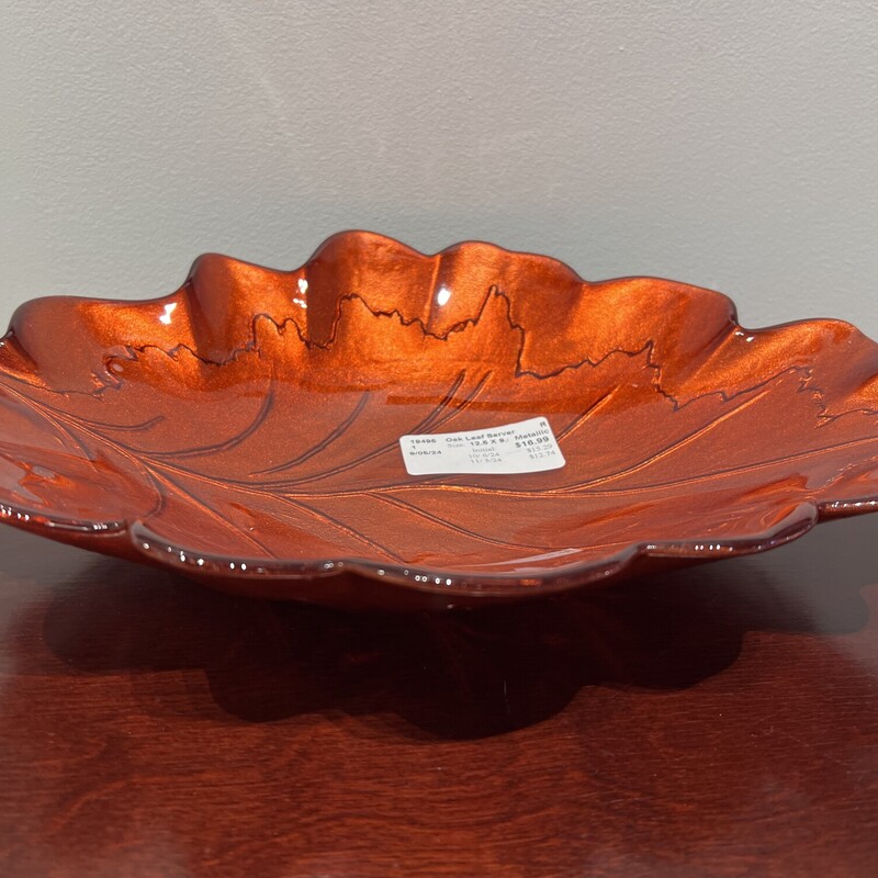 Oak Leaf Server,
Metallic Orange,
Size: 12.5 X 9.5