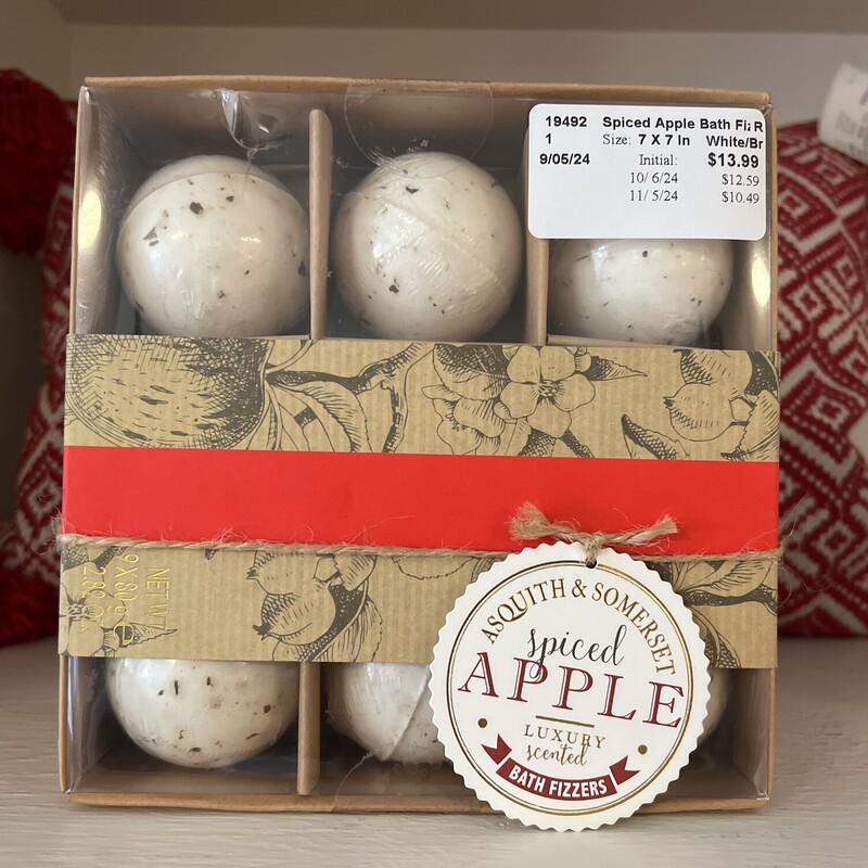 Spiced Apple Bath Fizzers,
White/Brown,
Size: 7 X 7 In