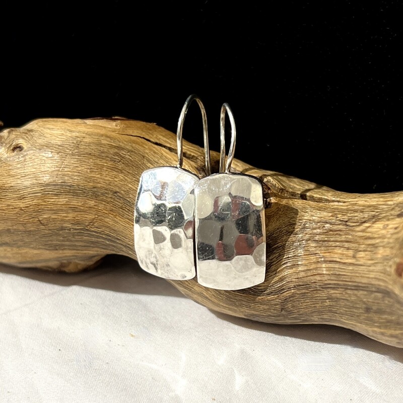 Sterling hammered earrings