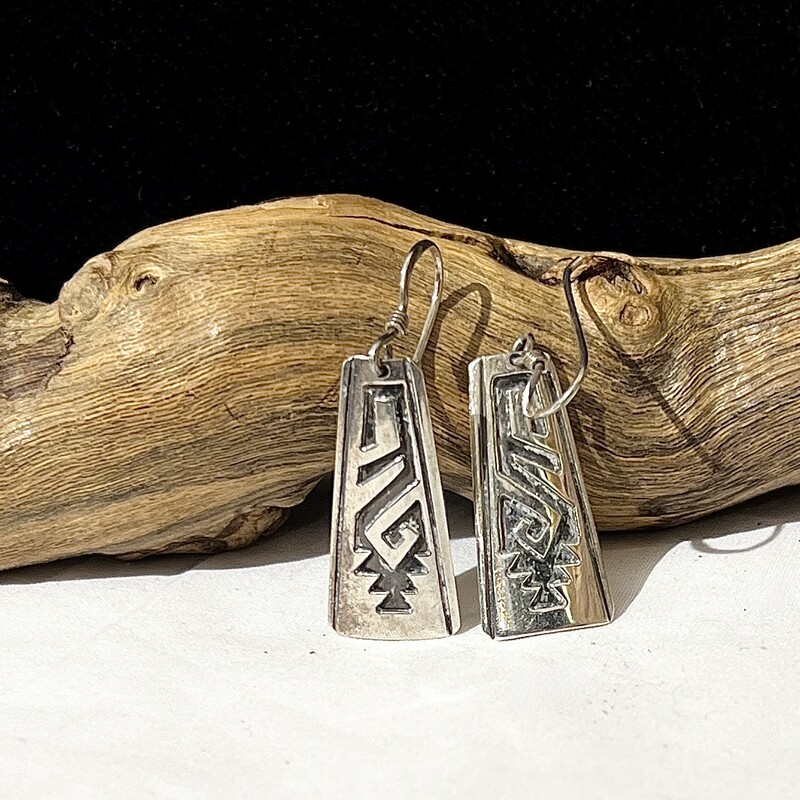 Sterling Native American overlay earrings