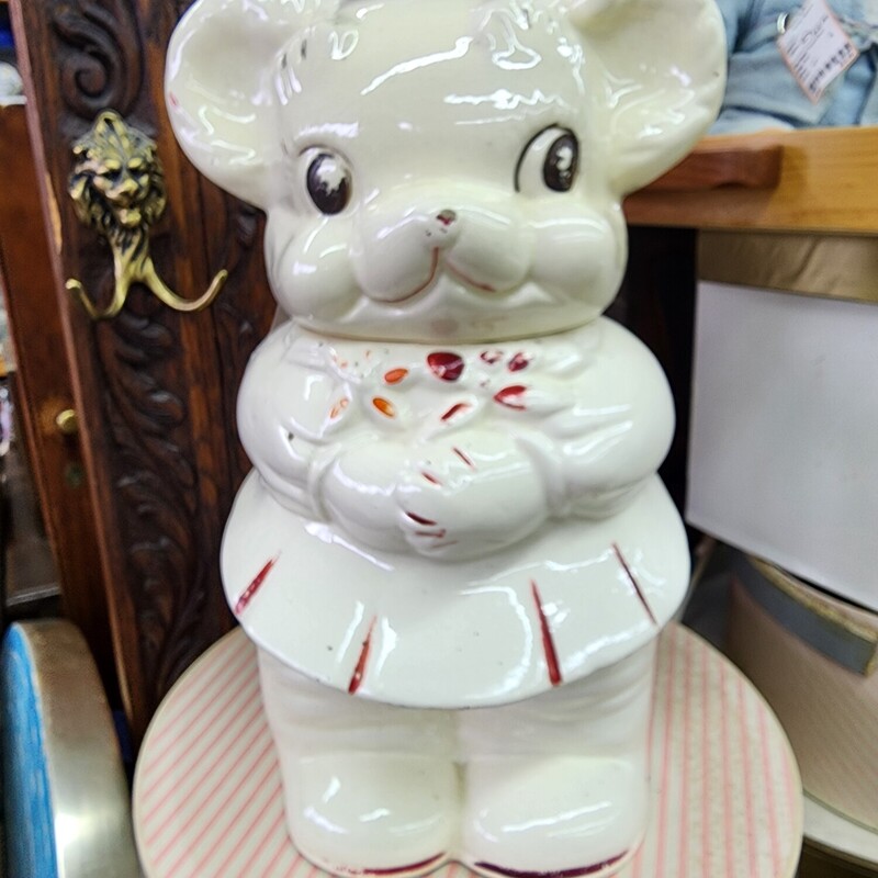 Vtg Turnabout Cookie Jar, Teddy, Size: 2 Sided