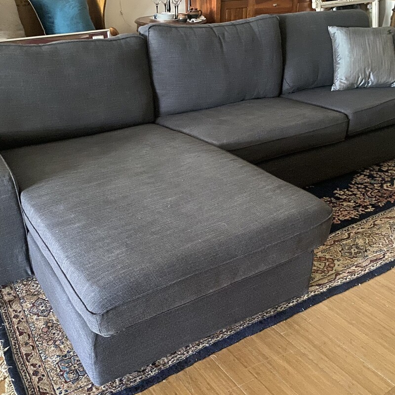 Sectional IKEA, Grey, The chaise can be attached to the left or right side of the sectional.
Size: 123x66x33