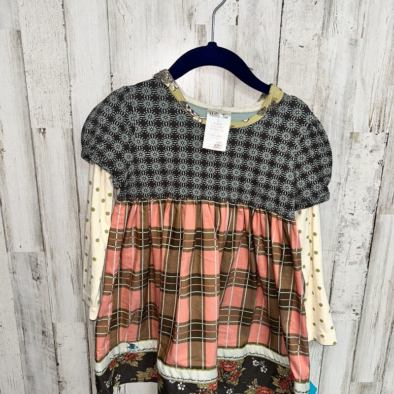 2 Pink Plaid Layered Tuni