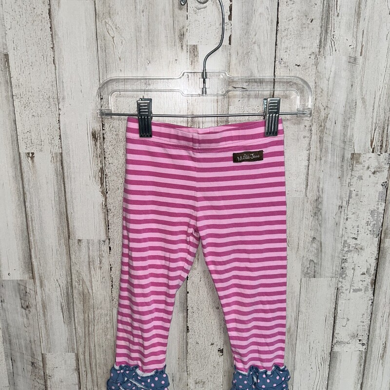 2 Striped Polka Dot Ruffl, Pink, Size: Girl 2T