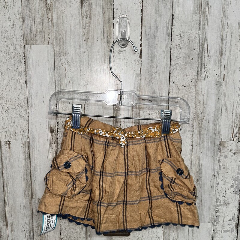 NEW 2 Tan Plaid Skirt