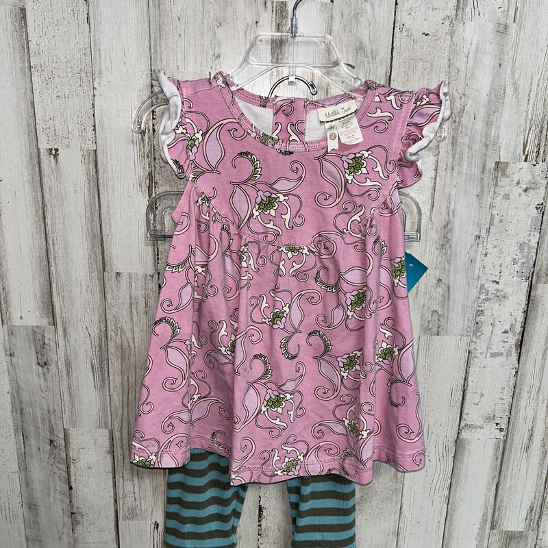 2 2pc Pink Printed Top Se, Pink, Size: Girl 2T