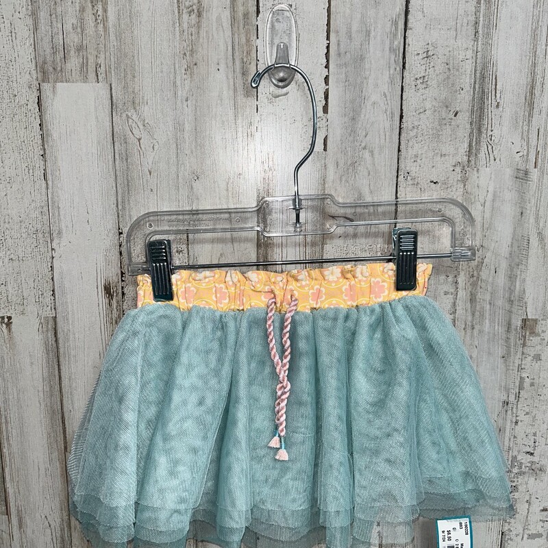 2 Blue Mesh Ruffle Skirt