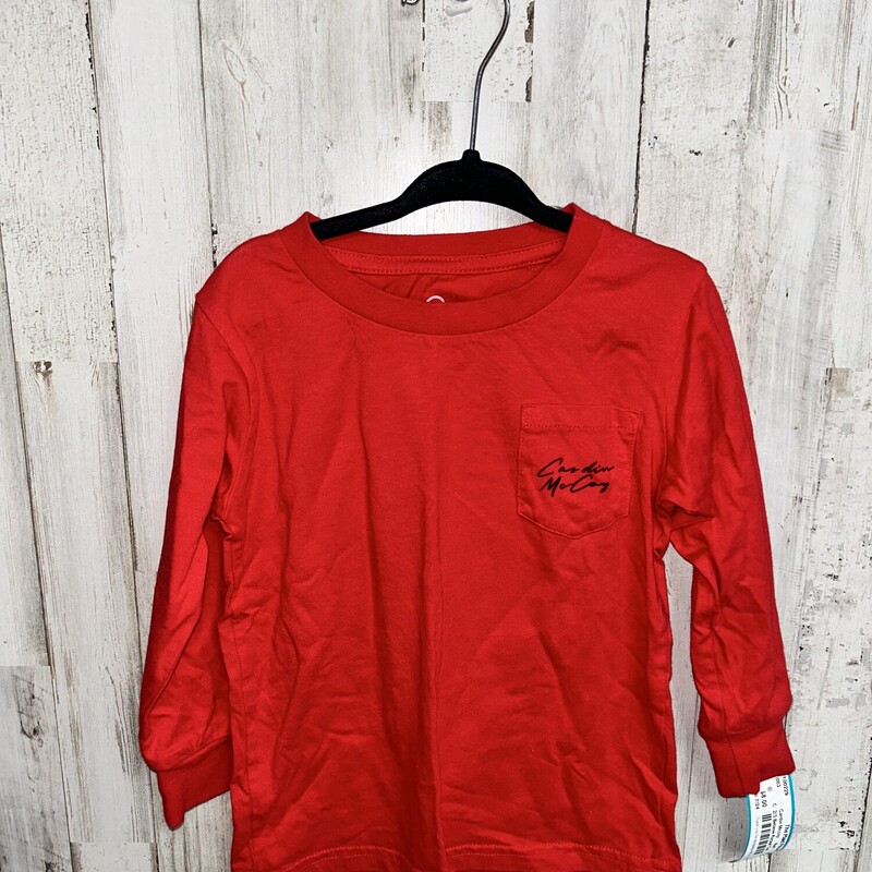 2/3 Believe Pocket Tee, Red, Size: Girl 2T