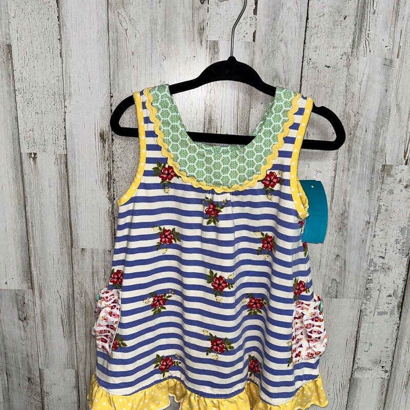 2 Blue Stripe Floral Tank