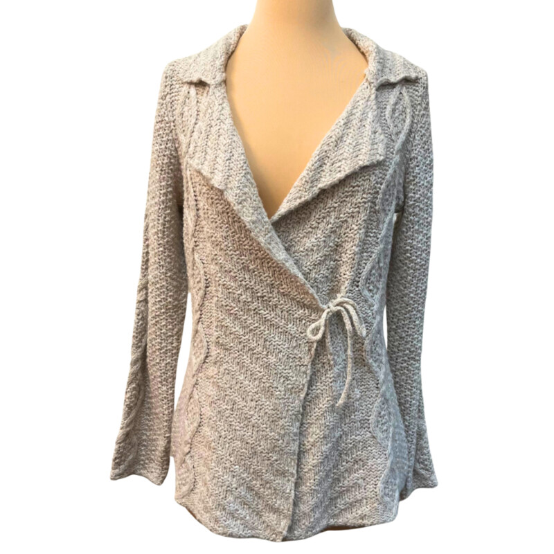 Royal Robbins Tie Cardigan<br />
Picot Knitted<br />
Wool Blend<br />
Color: Oatmeal<br />
Size: XSmall