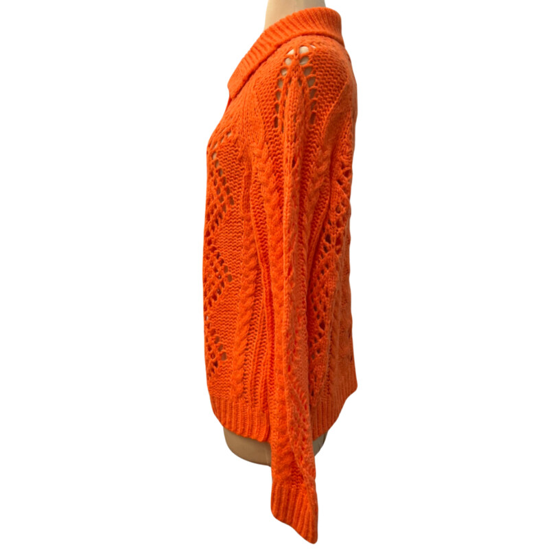 NEW Sundance Winter Tryst Cardigan<br />
Cable Knit<br />
Wool Blend<br />
Color:  Tangerine Orange<br />
Size: Small