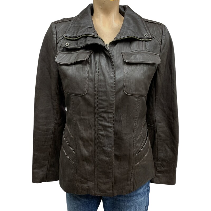 Danier Leather Jacket, Drkbrown, Size: S